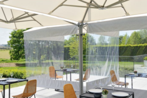 outdoor social distancing setup