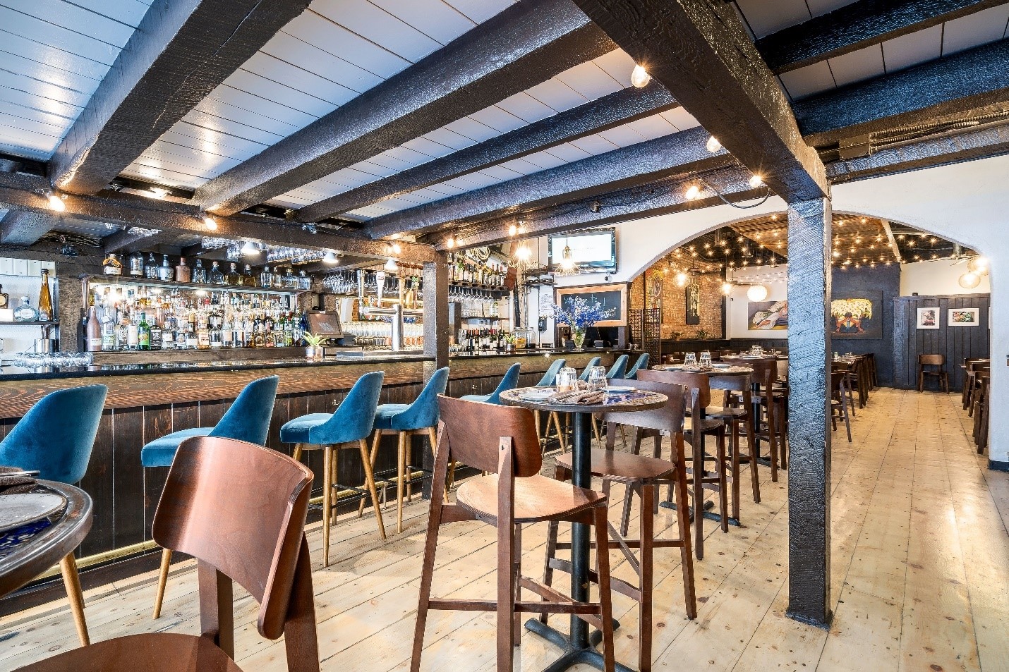 attractive high top bar seating