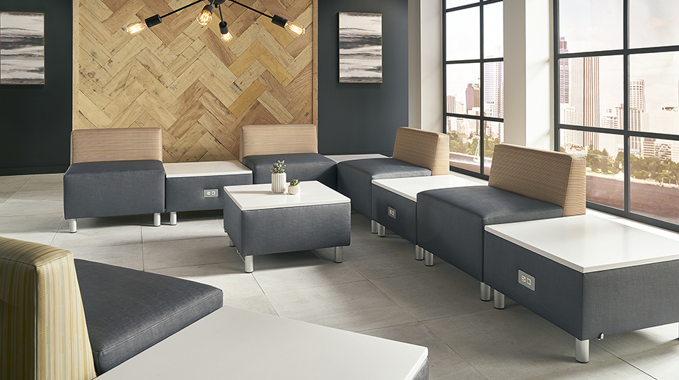 camille modular seating collection in a waiting area